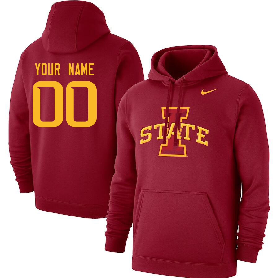 Custom Iowa State Cyclones Name And Number College Hoodie-Cardinal - Click Image to Close